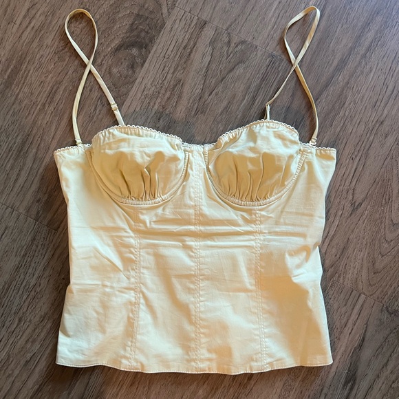 Danielle Bernstein Butter Yellow Corset Bustier Top Size 4 - Picture 1 of 6